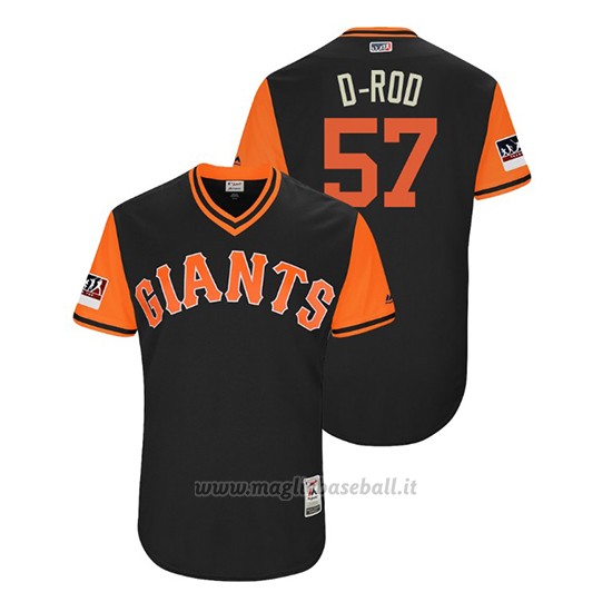Maglia Baseball Uomo San Francisco Giants Dereck Rodriguez 2018 Llws Players Weekend D Rod Nero